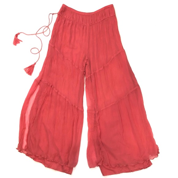 elevenses Pants - Anthropologie Elevenses Layered Palazzo Pants